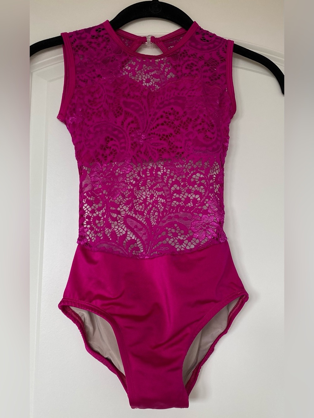 Chelsea B Lace Leotard Open Back Medium Child